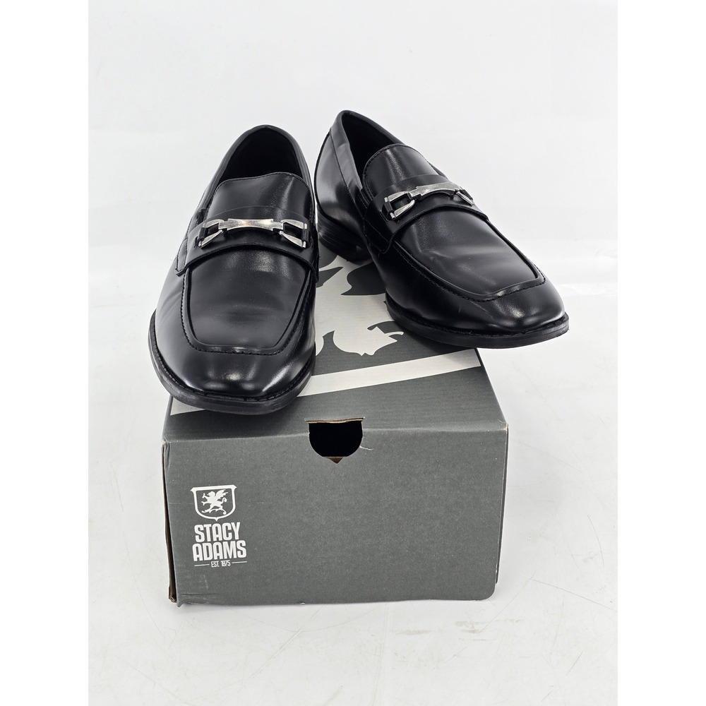 Stacy Adams Kaylor Loafers Boys Size 6M Black Slip On Bit Dress Shoes -Excellent